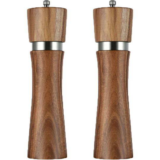 Salt and Pepper Grinder , Pepper Grinder with Stainless Steel Blade, Salt Grinder with Ceramic Blade. 8 inch color box