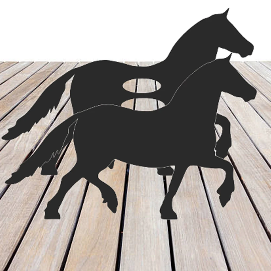 Cob Welsh Section D Horse Garden Planter - Metal Outdoor Black Ornament