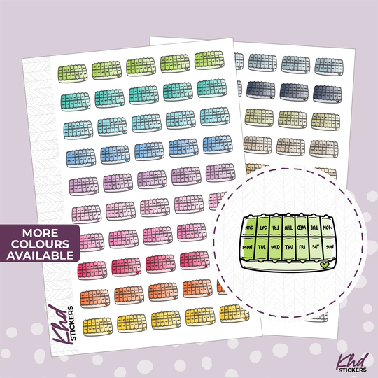 Tablet/Pill Dispenser Icon Stickers, Planner Removable