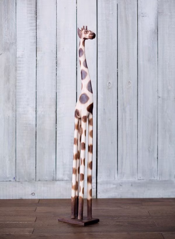 Top Seller - Pair Of Extra Large Wooden Giraffes. Handcrafted