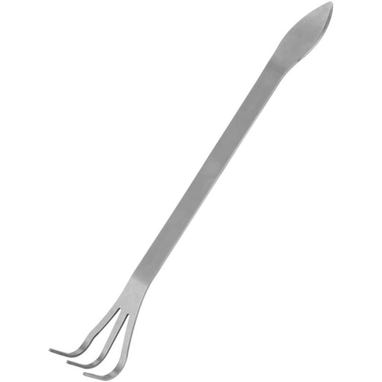 Bonsai Tools 3 Prong Stainless Steel Tooth Rake Set with Ergonomic Handle, Suitable for Garden Plants