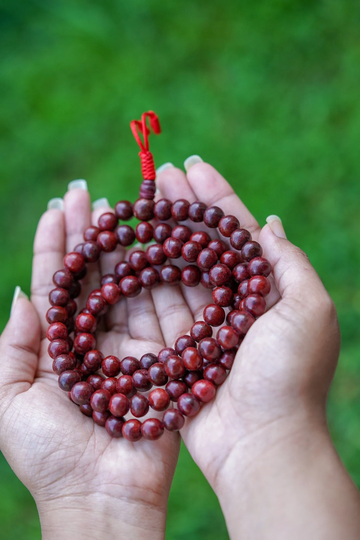 Seasonal Sale -Rose Wood Round Bead Mala - Hand Wrist Or Neck Unisex | Prayer Meditation For Spiritual Awakening