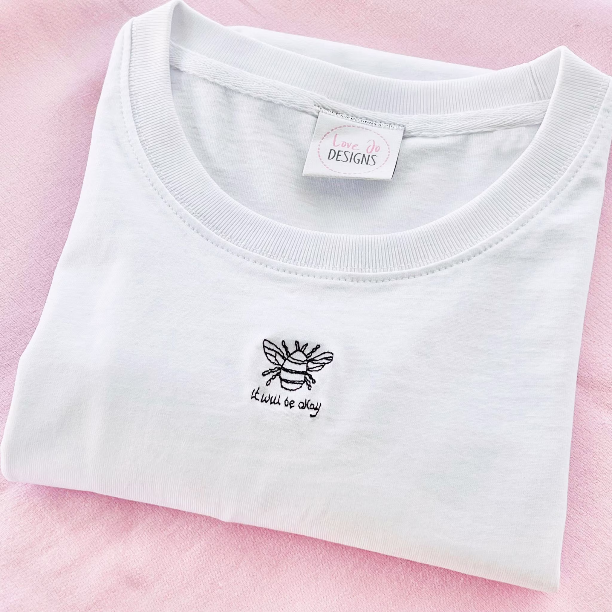 Organic Bee T-Shirt - Embroidered