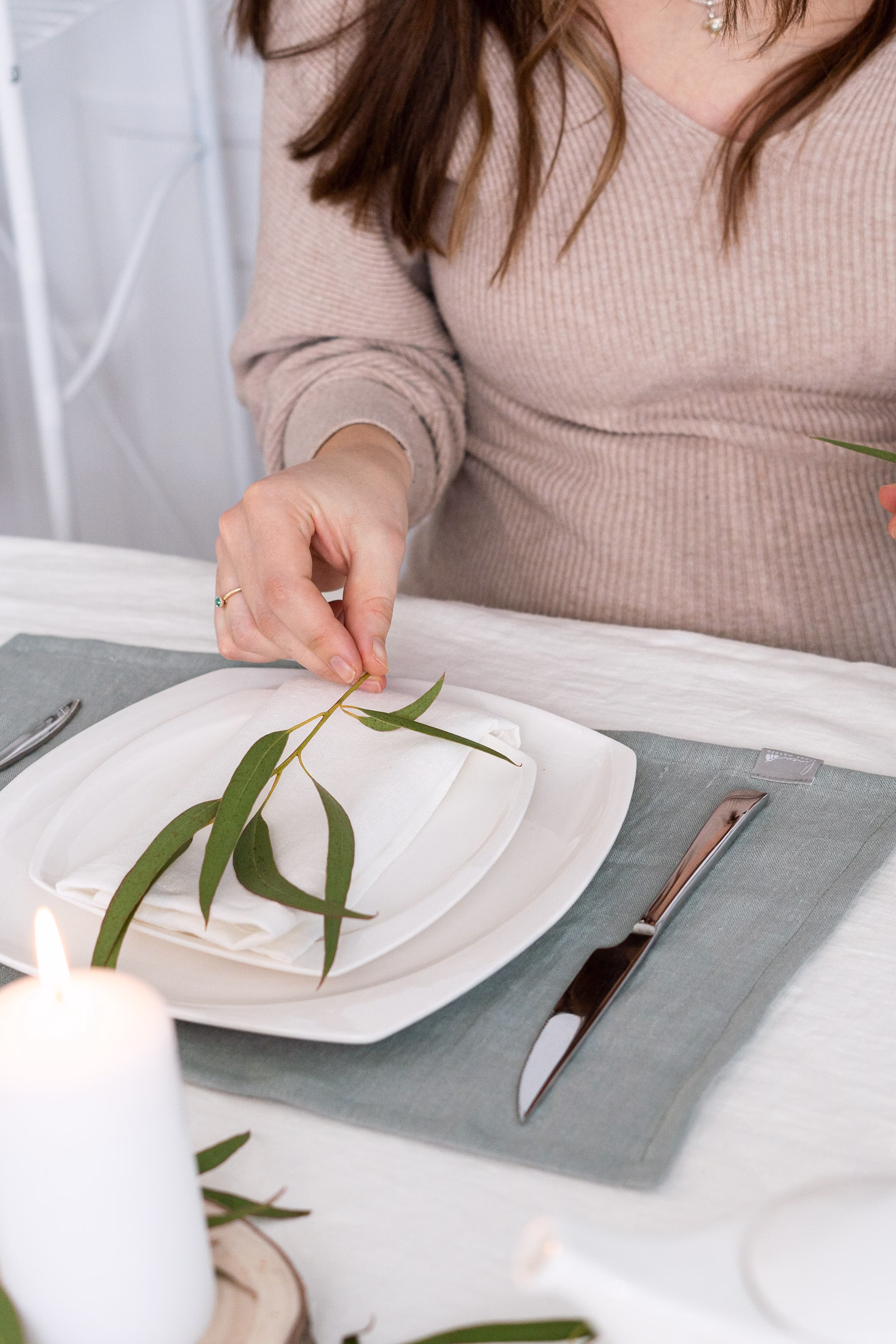 Placemat From Organic Linen Fabric, Handmade Placemats, Table Place Mat Stonewashed