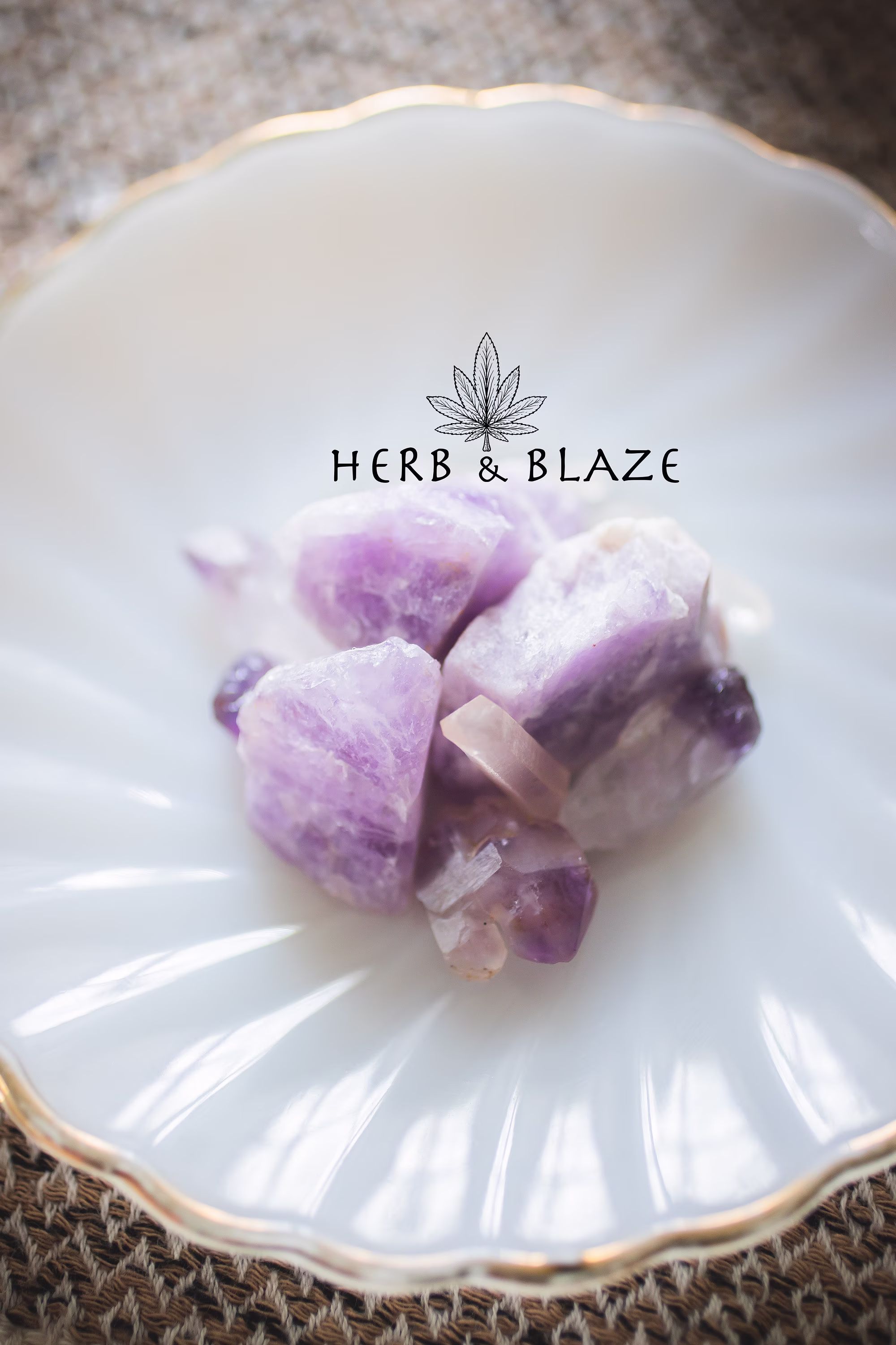 Amethyst & Quartz Incense Holder Ash Tray