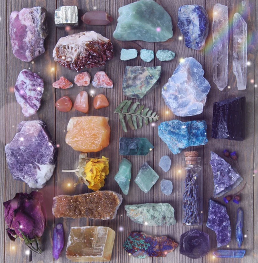 Intuitively Chosen Raw Crystal Set | 6 Natural Crystals Collection Rough Healing & Stones Geode Bohemian Decor Amethyst