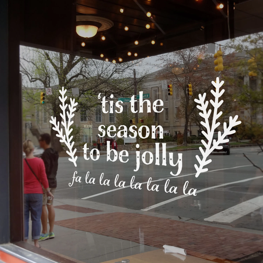 The Season To Be Jolly Window Decal, Christmas Shop Sign, Display, Vinyl Decoration, Decal Sticker