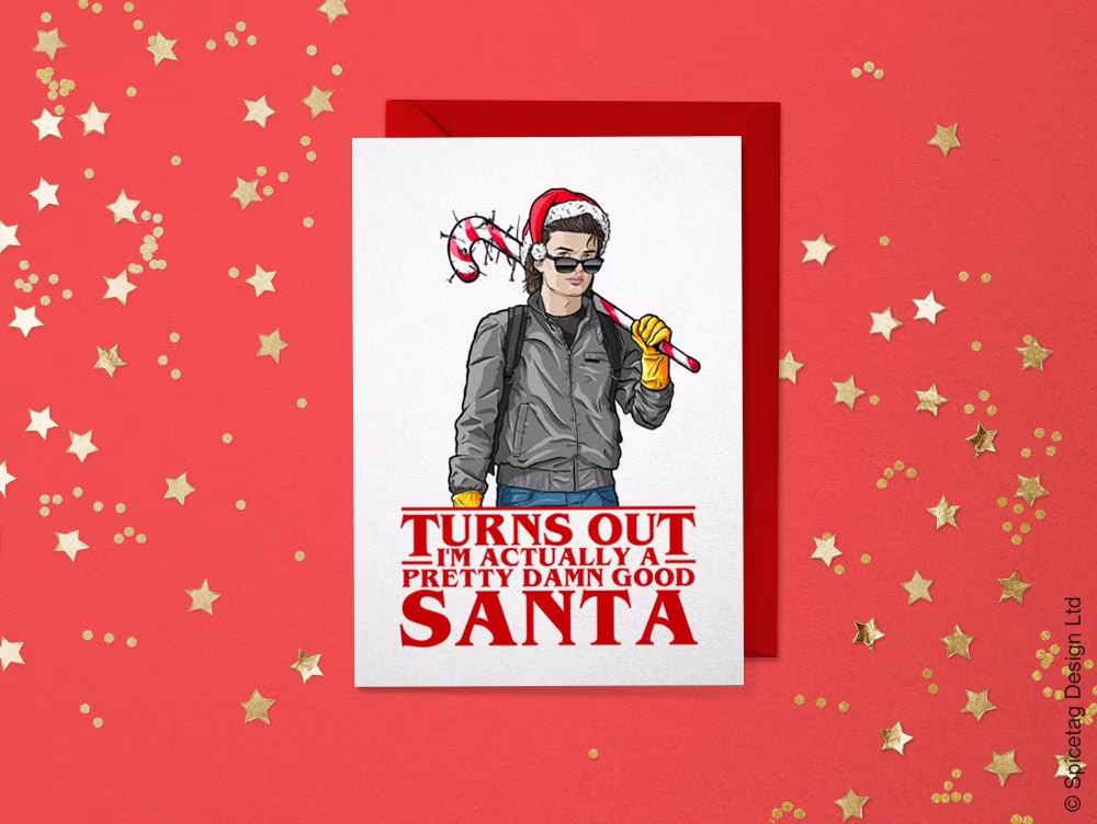 Christmas Card Turns Out I'm Actually A Pretty Damn Good Santa Seasons Greetings Cards Retro 80S St. Nick Eleven El Steve Merry Happy 4
