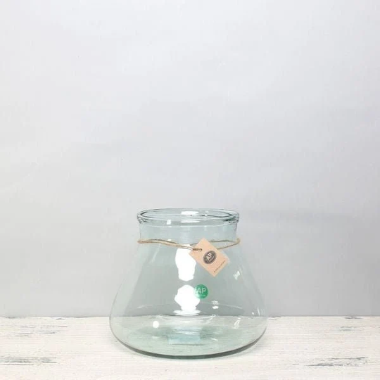 Recycled Glass Terrarium | 21cm Vase For Flowers, Indoor Plants, Cacti Planter, Succulent Planter - Fast & Free UK Delivery