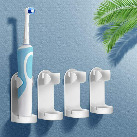 Electric toothbrush support, organizer of multifunctional plastic wall toothpaste support for 4 bathroom accessories and kitchen accessories