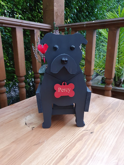 staffordshire Bull Terrier Pet Planter, Birthday Gift