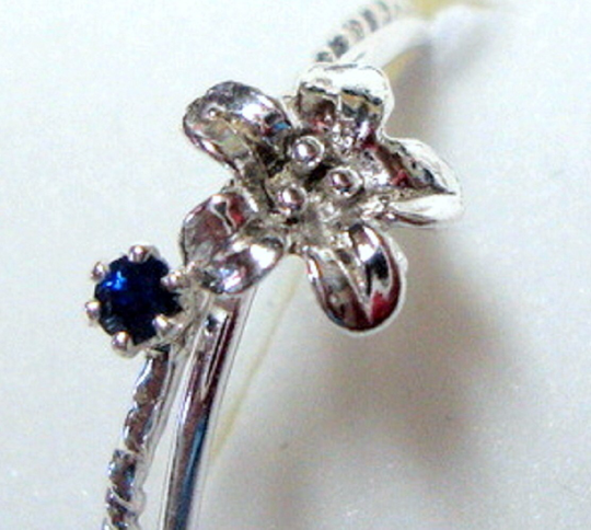 Flower Ring 1 Little Stacker Eco-Friendly Sterling Silver - Custom Made in Your Size Bridesmaid Wedding