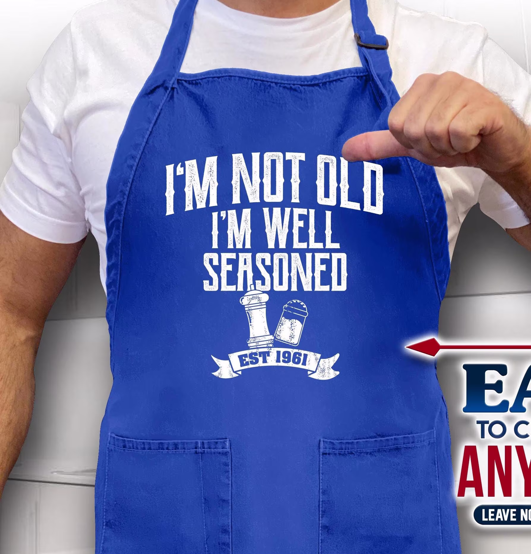 I'm Not Old, Well Seasoned, Est. 1961, 60Th Birthday Gift For Men, Gift, Apron