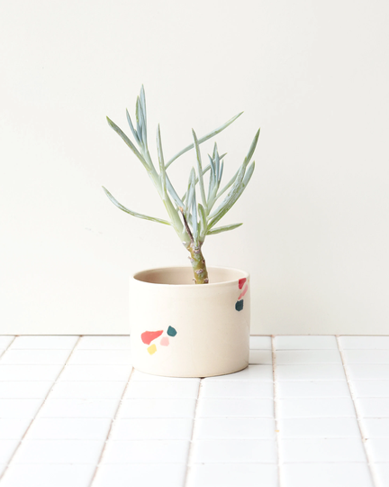 Colorful Ceramic Planter | Modern Pottery Plant Pot Terrazzo Style Cactus Indoor Succulent Decor