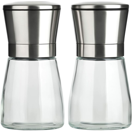 Set of 2 CLASSIC manual salt and pepper mills - Ceramic grinder