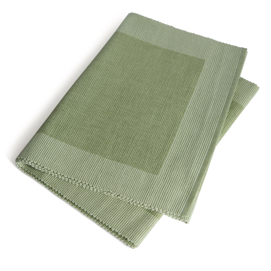 Luxury Organic Cotton Handmade Table Runner Green