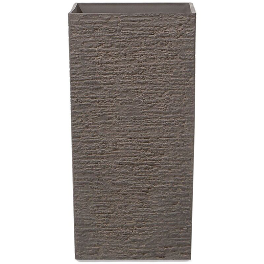 Beliani - Flower Planter Tall Stone Garden Plant Pot Indoor Outdoor 35x70 cm Brown Gaza - Brown