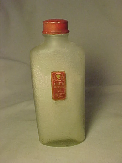 C1920S Juliette Narcissus Talc New York , Perfume Powder Bottle, Antique Advertising Hair Salon Decor