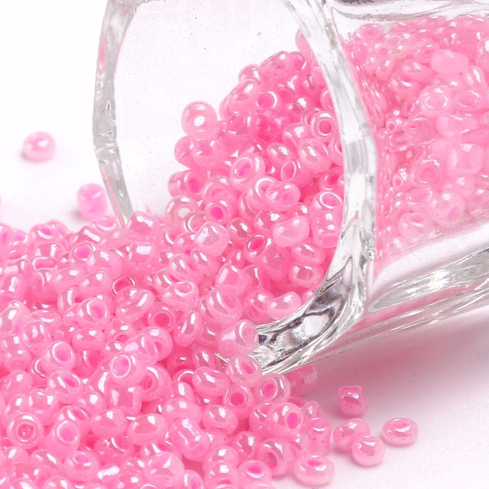 50G 2mm Seed Beads Pink Pearlised - Beautiful Glass Perfect For Beading, Crafts & Jewellery Making