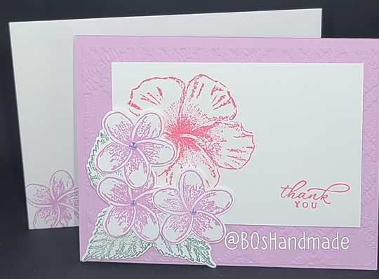 Tropical Themed Thank You Card | Handmade Blank Homemade