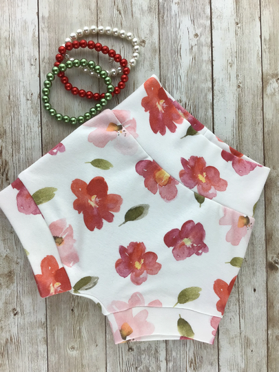 Organic Cotton Bummies, Floral Baby Shorties, Toddler Shorts, Diaper Cover