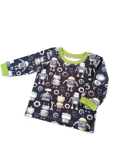 Vintage Robot Tshirt, Organic Baby & Kids T-Shirt, Retro Robots, Unisex Clothes, Birthday Party Gift, Baby Shower, Eco Friendly