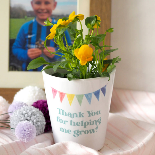 Personalised Rainbow Bunting Flower Pot
