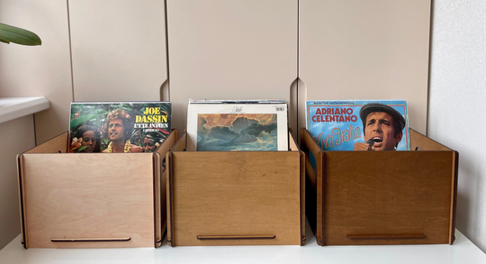 Three Record Storage Crates, Free Personalization, Box, Vinyl Organizer