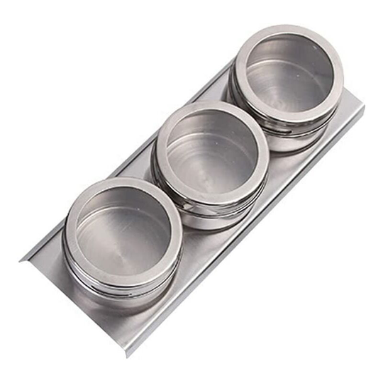 Readcly - Round Spice Containers, Magnetic Spice Jars, Stainless Reservoir Spice Canisters, Stainless Steel Seasoning Box, For Salt, Pepper, Herbs or