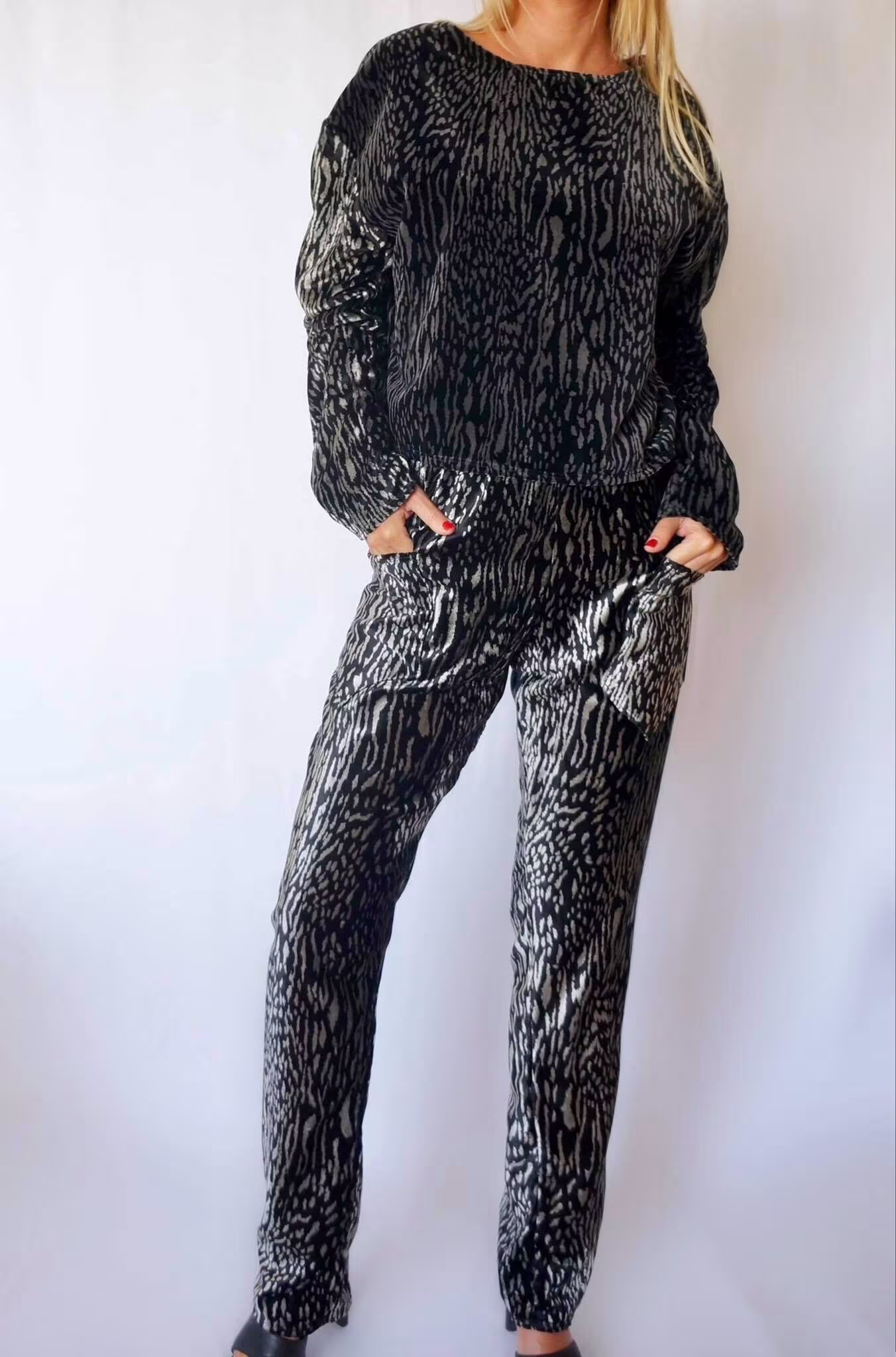 Animal Print Pants, Sdg East London Aw Collection, Autumn Winter Collection Velvet Trousers Woman, Suit, Animal Print, Tailleur, No Season