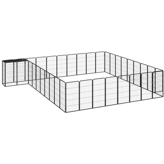 38-Panel Dog Playpen Black 50x100 cm Powder-coated Steel Vidaxl Black