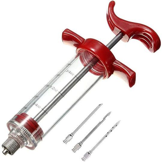 Kitchen Seasoning Injector Injector Plastic Marinade Sauce Injector Meat Injector Syringe, Stainless Steel Marinade Flavoring Injector Kit For bbq