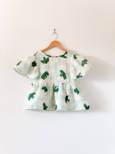 Girls Peplum Top// Organic Gauze Shirt // Girls Clothing Baby Toddler Clothes Summer
