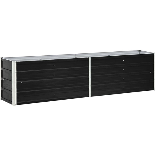 Topdeal - Garden Planter Galvanised Steel 240x40x45 cm Anthracite VDTD30194