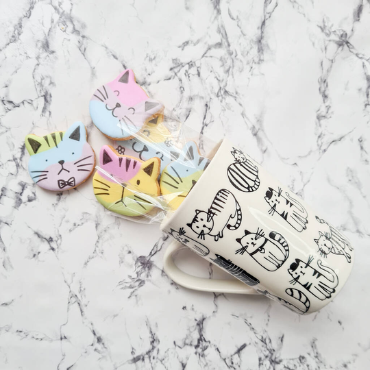 Cat Lover Luxury Hand Iced Biscuits And Mug Gift Set