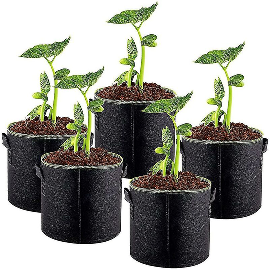 5 Pieces Planting Bag Planting Bag Made Of Non-woven Fabric 5/10/40 / 60gal Plant Growing Thsinde