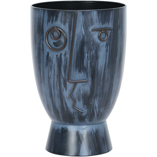 Iron Flower Pots Nordic Style Human Face Abstract Painting Ethnic Handicrafts Balcony Living Room Potted Green Plants Vase Decoration Storage