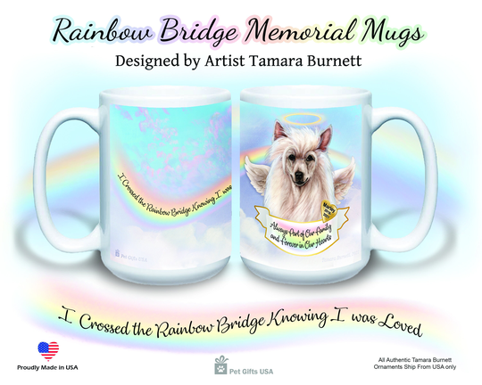 Pet Memorial Chinese Crested Powder Puff 15 Oz. White Coffee Mug