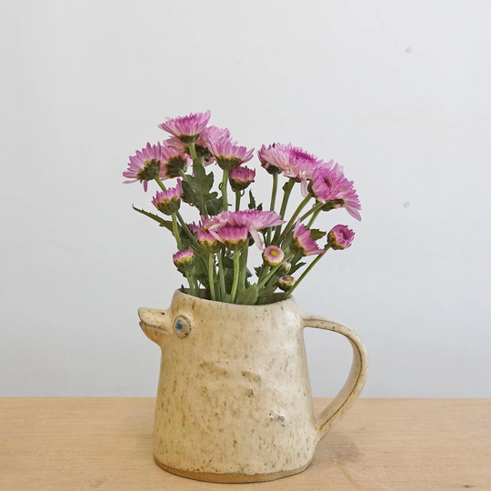 Handmade Beige Ceramic Duck Vase