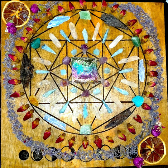 Custom Health & Abundance Crystal Grid