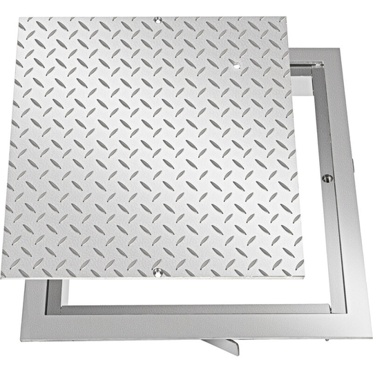 Recessed Manhole Cover Powder-coated Drain Cover 50x50cm Steel Lid w/Frame - Vevor