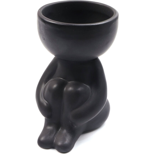 Humanoid Ceramic Flower Pot Succulent Pot Plant Small Vase Crafts Desktop Decoration YL1481 Black