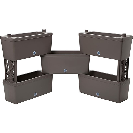 Frankystar - Brick - Kit of 5 modular planters for flower arrangements, herbs and vertical garden. Kit of 5 connectable planters 59cm. Dove grey