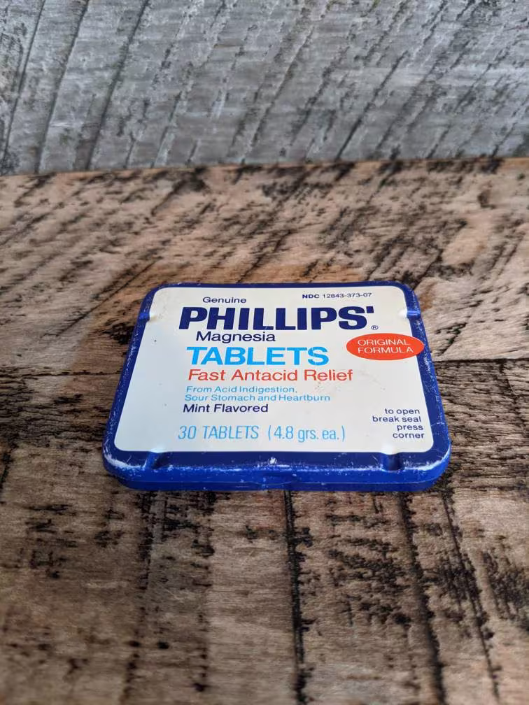 Vintage Phillips Magnesia Tablets Tin Container
