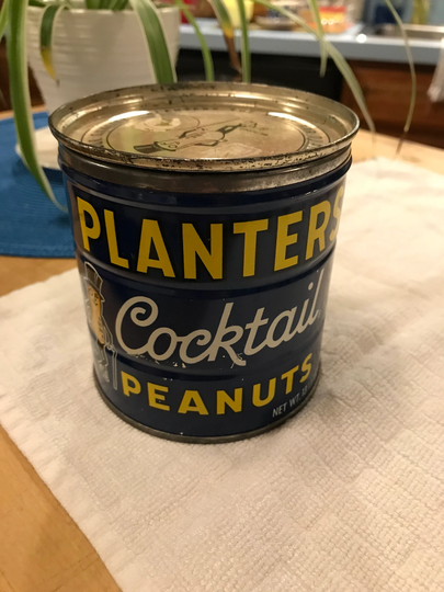 Planters Cocktail Peanuts Tin, Vintage, 1960's