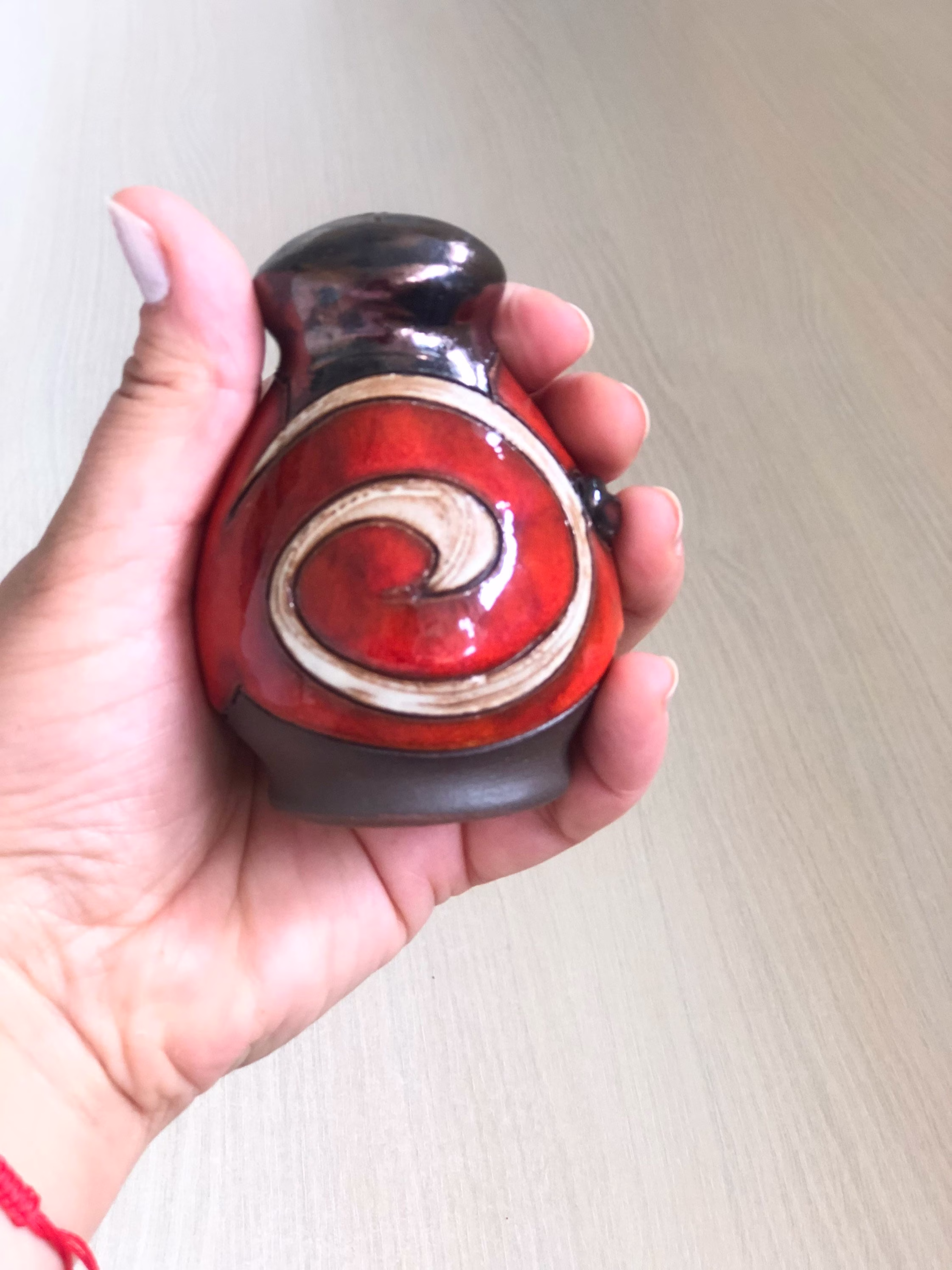 Red Pottery Salt Shaker, Ceramic Or Pepper Handmade Box, Kitchen Accessories, Cute Art Gift, Christmas Stocking Filler