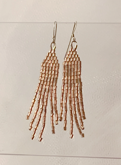Copper Lined Crystal Seed Bead Earrings
