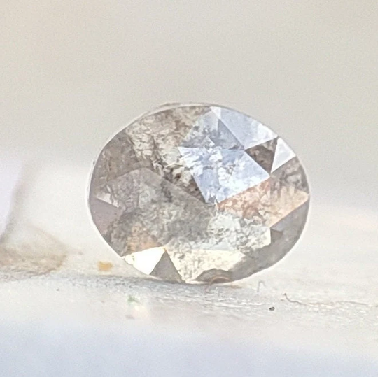4.2x5.1 Mm Salt Pepper Diamond Rose Cut Oval, Natural Shape Loose Diamond, Oval Jewelry Das6785 Dc