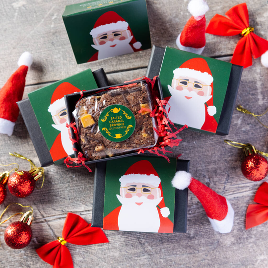 'Santa' Gluten Free Mini Salted Caramel Brownie