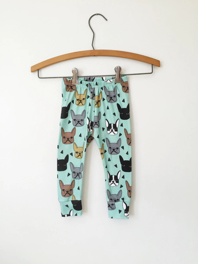 French Bulldog Baby Leggings // Organic Pants Toddler Clothes